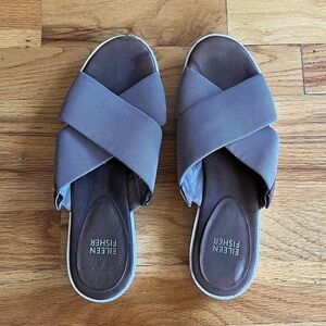 EILEEN FISHER Cross Slide Sandals Slip On 8
